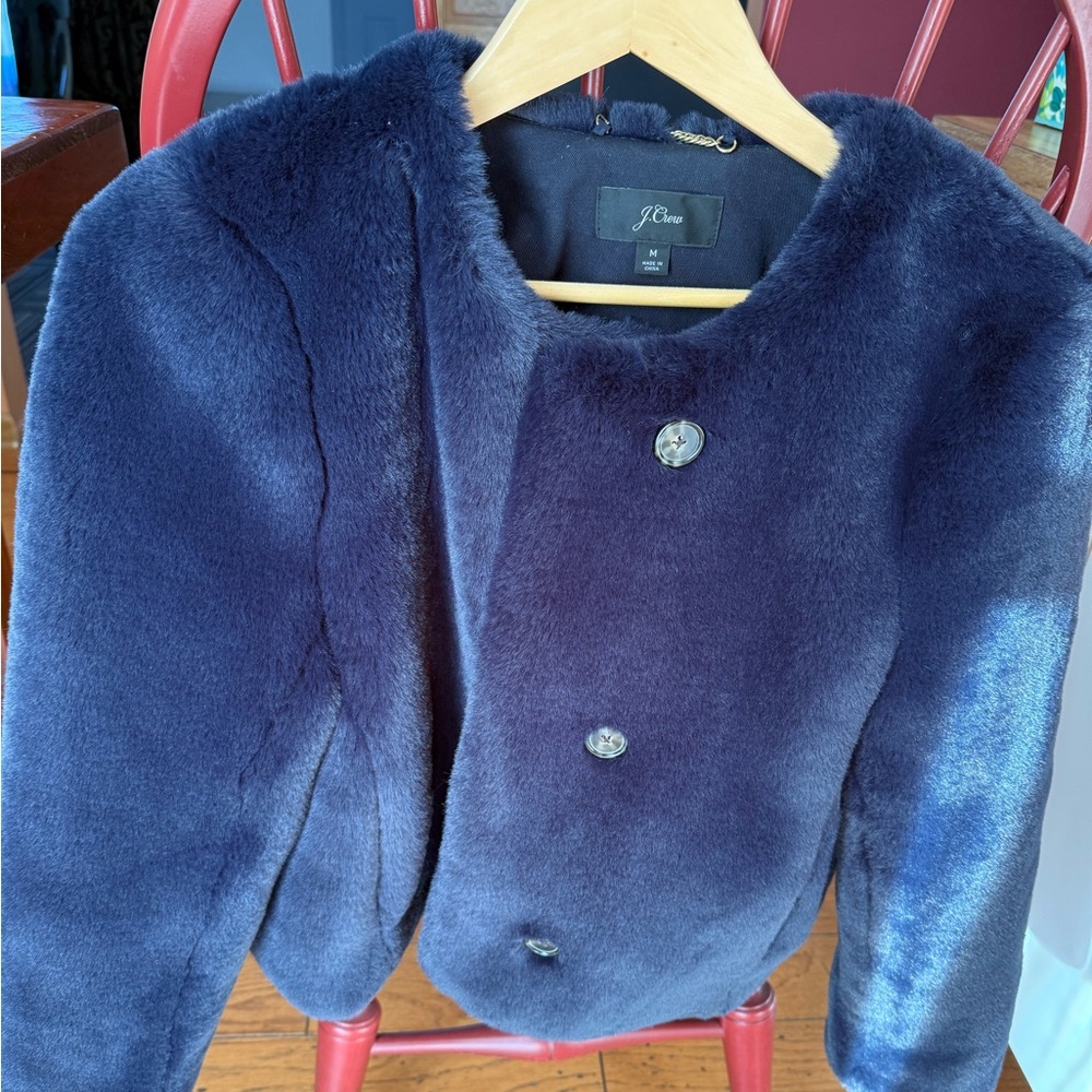 Faux fur cropped jacket